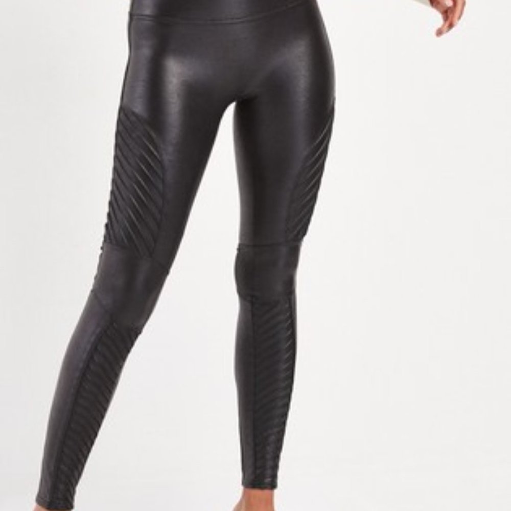 Spanx Moto Faux Leather Leggings
